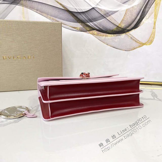 Bvlgari女包 寶格麗雙層新品撞色 Serpenti Forever肩包 米白色鏈條女包  fyd1470